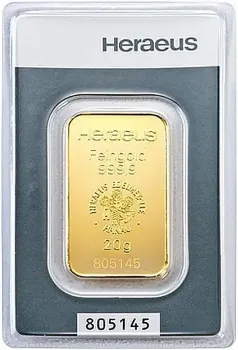 Heraeus 20g Gold Prägebarren